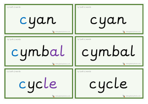 'cy' Soft C Words Flashcards for Phonics Learning