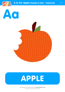 A Is For Apple Flashcards: Alphabet Learning for Kids