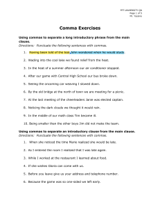 Comma Exercises: Grammar Practice Worksheet