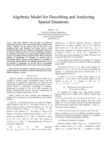 Algebraic Models for Spatial Situations Analysis