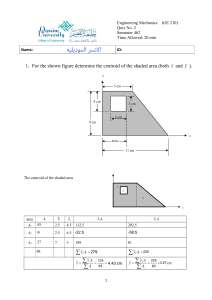 Engineering Mechanics Quiz: Centroid & Beam Reactions