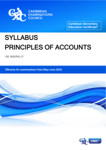 CSEC Principles of Accounts Syllabus