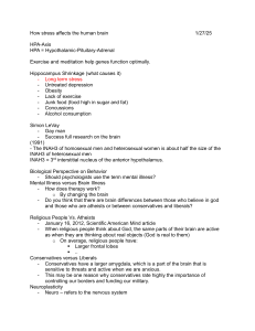 Stress & Brain Function: Lecture Notes