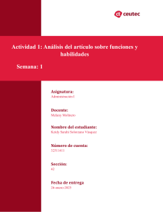 Análisis de Funciones y Habilidades Gerenciales - Administración I