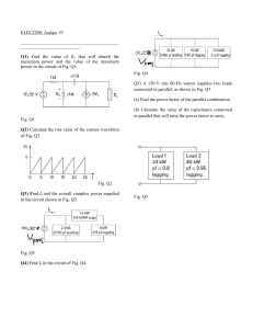 Electrical Engineering Assignment: AC Circuits & Power