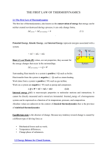 First Law of Thermodynamics: Energy Conservation