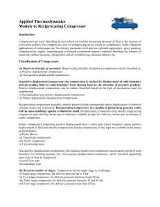 Reciprocating Compressors: Thermodynamics & Applications