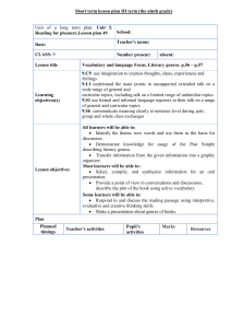 9th Grade English Lesson Plan: Reading & Literary Genres