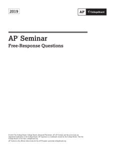 2019 AP Seminar Free-Response Questions