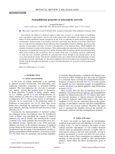 Autocatalytic Networks: Nonequilibrium Properties