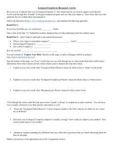 Ecological Footprint Activity: Calculate & Analyze