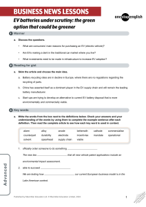 EV Battery Recycling: Business News Lesson
