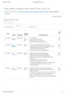 Public Relations Strategy & Tactics Course Syllabus