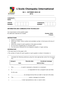 ICT Exam Paper - Chempaka International School