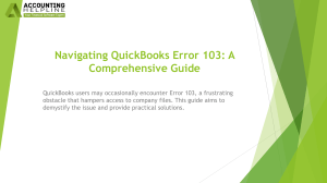 QuickBooks Error 103: Troubleshooting Guide