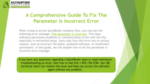 Fix QuickBooks Parameter Is Incorrect Error