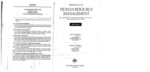 Human Resource Management Syllabus - Delhi University