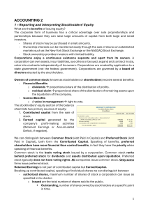 Stockholders' Equity: Reporting & Interpretation