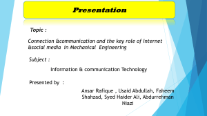 Internet & Social Media in Mechanical Engineering