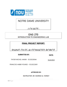 Piano Tiles Automated Robot Project Report