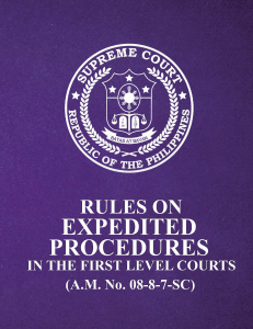 Rules on Expedited Procedures in First Level Courts (Philippines)