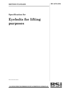 BS 4278:1984 Eyebolts Lifting Specification | British Standard