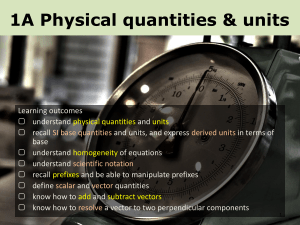 Physical Quantities & Units: A Level Physics