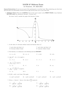 MATH 27 Midterm Exam - Calculus