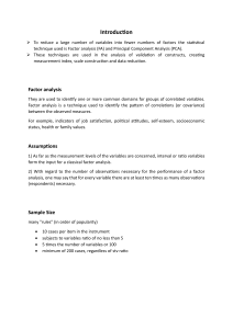 Factor Analysis & PCA: Introduction, Assumptions, & Sample Size