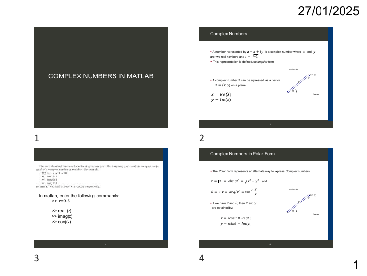 Complex Numbers in MATLAB: Polar & Rectangular Forms
