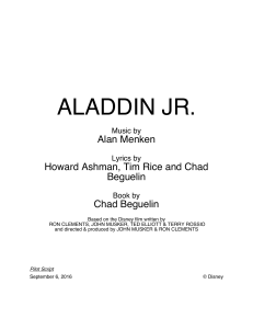 Aladdin JR. Pilot Script: Scenes & Musical Numbers