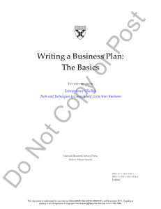 Writing a Business Plan: The Basics