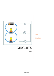 Circuits Worksheet: Components, Ohm's Law, Series & Parallel