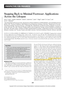 Minimal Footwear: Lifespan Applications & Musculoskeletal Health