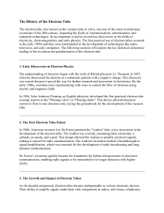 History of the Electron Tube: From Fleming Valve to Transistors