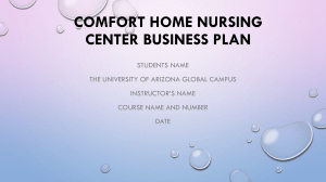 Comfort Home Nursing Center Business Plan