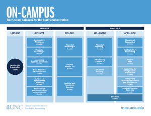 Audit Concentration Curriculum Calendar - UNC