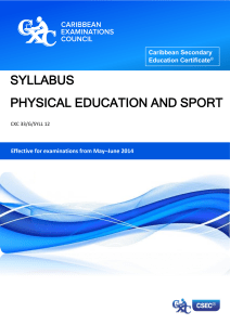 CSEC Physical Education & Sport Syllabus