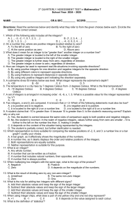 Mathematics 7: 3rd Quarterly Assessment Test