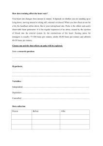 Heart Rate & Training: Science Worksheet