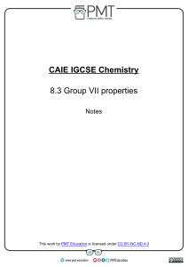 IGCSE Chemistry: Group VII Halogen Properties Notes