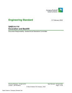 Excavation and Backfill Engineering Standard