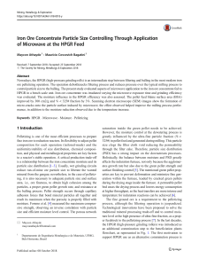 Microwave Application for Iron Ore Concentrate Particle Control