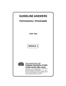 Corporate Funding & Listing: ICSI Guideline Answers June 2022