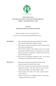 Kode Etik Okupasi Terapis Indonesia: SK Perubahan