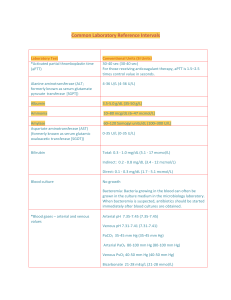 Common Lab Reference Intervals: Normal Ranges & Units