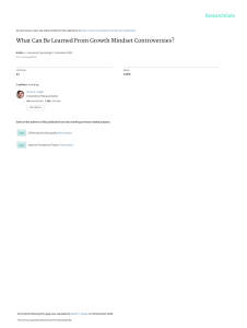 Growth Mindset Controversies: What Can Be Learned?