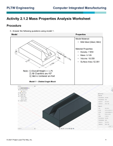 Mass Properties Analysis Worksheet - Engineering