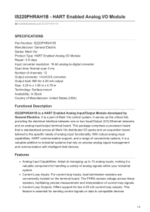 IS220PHRAH1B HART Analog I/O Module Specs & Features