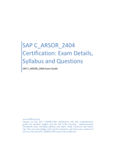 SAP C_ARSOR_2404 Exam Guide: Ariba Sourcing Certification